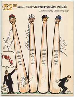 New York Baseball Writers Multi-Signed Program With 4 Signatures (JSA)